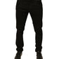 Dolce & Gabbana Black Logo Cotton Stretch Skinny Denim Jeans