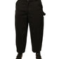 Dolce & Gabbana Black Cotton Mid Waist Cropped Pants