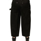 Dolce & Gabbana Black Cotton Mid Waist Cropped Pants