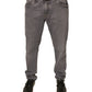 Dolce & Gabbana Gray Logo Cotton Stretch Skinny Denim Jeans