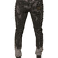 Dolce & Gabbana Gray Embellished Cotton Skinny Denim Jeans