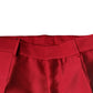 Dolce & Gabbana Red Silk Slim Fit Mid Waist Dress Formal Pants