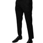 Dolce & Gabbana Black Wool Tapered Formal Dress Pants