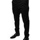 Dolce & Gabbana Black Cotton Tapered Formal Dress Pants
