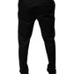 Dolce & Gabbana Black Cotton Tapered Formal Dress Pants
