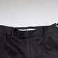 Dolce & Gabbana Black Cotton Tapered Formal Dress Pants