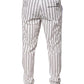 Dolce & Gabbana White Stripes Cotton Skinny Dress Pants