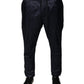 Dolce & Gabbana Dark Blue Cotton Skinny Sweatpants Pants