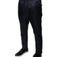 Dolce & Gabbana Dark Blue Cotton Skinny Sweatpants Pants