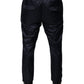 Dolce & Gabbana Dark Blue Cotton Skinny Sweatpants Pants