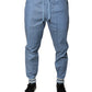 Dolce & Gabbana Blue Cotton Jogger Sweatpants Pants