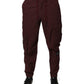 Dolce & Gabbana Bordeaux Cotton Cargo Jogger Sweatpants Pants