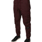 Dolce & Gabbana Bordeaux Cotton Cargo Jogger Sweatpants Pants