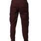 Dolce & Gabbana Bordeaux Cotton Cargo Jogger Sweatpants Pants
