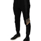 Dolce & Gabbana Black Leopard Slim Fit Jogger Pants