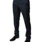 Dolce & Gabbana Blue Wool Tapered Formal Dress Pants