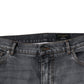 Dolce & Gabbana Gray Logo Cotton Stretch Skinny Denim Jeans