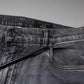 Dolce & Gabbana Gray Logo Cotton Stretch Skinny Denim Jeans