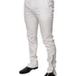 Dolce & Gabbana White Cotton Tapered Formal Dress Pants