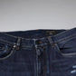 Dolce & Gabbana Dark Blue Cotton Logo Skinny Denim Jeans