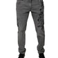Dolce & Gabbana Gray Graphic Print Cotton Skinny Denim Jeans