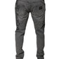 Dolce & Gabbana Gray Graphic Print Cotton Skinny Denim Jeans