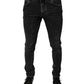Dolce & Gabbana Black Cotton Stretch Skinny Men Denim Jeans