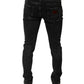 Dolce & Gabbana Black Cotton Stretch Skinny Men Denim Jeans