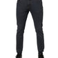 Dolce & Gabbana Dark Gray Cotton Skinny Denim Jeans
