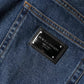 Dolce & Gabbana Blue Cotton Stretch Straight Denim Jeans