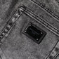 Dolce & Gabbana Gray Logo Plaque Cotton Slim Fit Denim Jeans