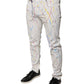 Dolce & Gabbana White Color Splash Print Skinny Denim Jeans