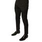 Dolce & Gabbana Black Brocade Polyester Skinny Men Dress Pants