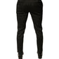 Dolce & Gabbana Black Brocade Polyester Skinny Men Dress Pants