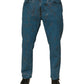 Dolce & Gabbana Blue Logo Cotton Stretch Skinny Denim Jeans
