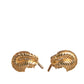 Dolce & Gabbana Gold 925 Sterling Silver Crystal Leaf Cufflink
