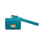 Dolce & Gabbana Green Logo Plaque Leather Gold Metal Strap Airpods Case
