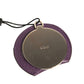 Dolce & Gabbana Purple Calfskin Leather Round Logo Hand Mirror Holder