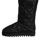 Dolce & Gabbana Black Polyester Padded Mid Calf Boots Winter Shoes
