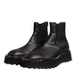 Dolce & Gabbana Black Chelsea Boots Leather Slip On Shoes