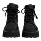Dolce & Gabbana Black Padded Mid Calf Lace Up Boots Shoes