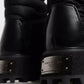 Dolce & Gabbana Black Padded Mid Calf Lace Up Boots Shoes