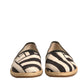 Dolce & Gabbana Black White Stripes Slip On Espadrille Shoes