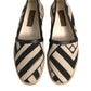 Dolce & Gabbana Black White Stripes Slip On Espadrille Shoes
