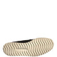 Dolce & Gabbana Black Canvas Tropical Print Slip On Shoes