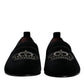 Dolce & Gabbana Black Velvet Crystal Crown Loafers Formal Dress Shoes