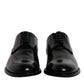Dolce & Gabbana Black Calfskin Leather Derby Lace Up Formal Dress Shoes
