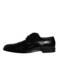 Dolce & Gabbana Black Calfskin Leather Derby Lace Up Formal Dress Shoes