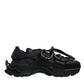 Dolce & Gabbana Black Low Top Space Lace Up Sneakers Shoes