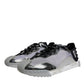 Dolce & Gabbana Silver Black Nylon NS1 Low Top Sneakers Shoes